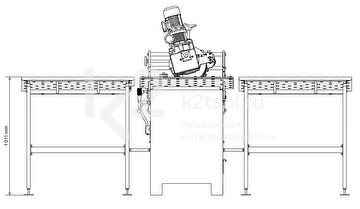 Габариты дополнительного стола с регулируемыми упорами для кромкореза NKO UZ-30