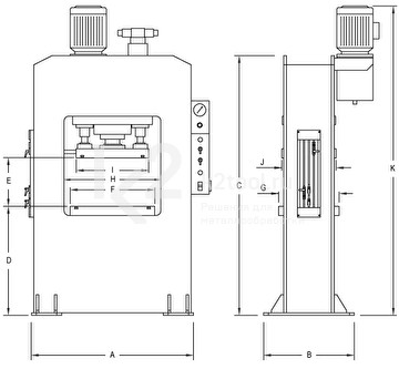 Пресс гидравлический RHTC PPRM-150 - схема