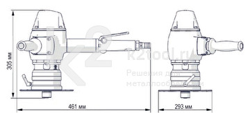 Габариты ручного пневматического фаскоснимателя Promotech BM-18A
