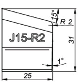 J15-R2 15° Резец для снятия фаски формы J