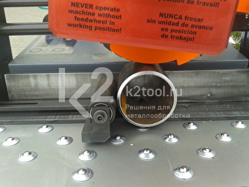 Применение упора для снятия фасок с труб для кромкореза NKO UZ-30