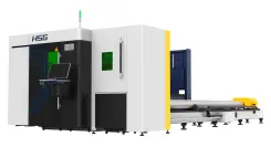 Универсальный лазерный станок HSG Laser серии GXE с защитной кабиной для резки по металлу